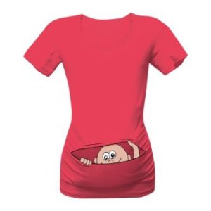 Těhotenské triko s potiskem mimino v kapse