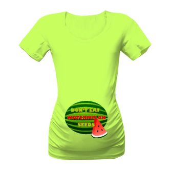 Těhotenské tričko s potiskem Nejezte melounová semínka