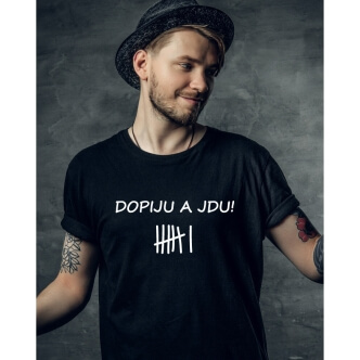 Tričko s potiskem Dopiju a jdu