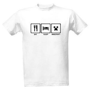Tričko s potiskem Eat Sleep Minecraft