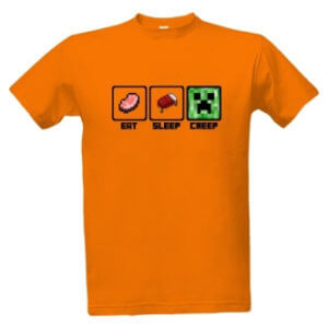 Tričko s potiskem Minecraft Eat sleep creep