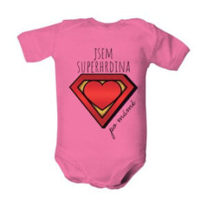 Dětské body s potiskem Superhrdina po mámě