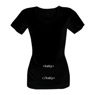Těhotenské tričko s potiskem HTML baby