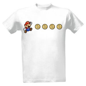 Tričko s potiskem Mario Bitcoin