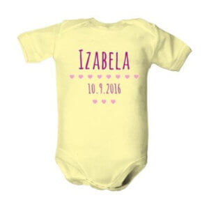 Dětské body s potiskem jméno