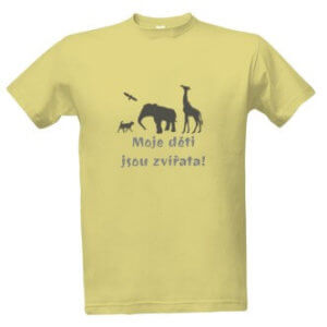 Tričko s potiskem Moje děti jsou zvířata