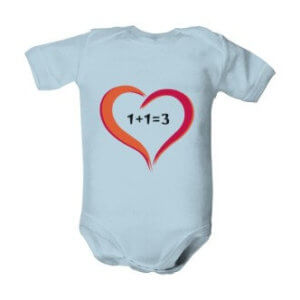 Dětské body s potiskem 1 a 1 jsou 3