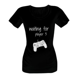 Těhotenské tričko s potiskem Waiting for player 3