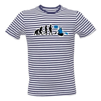 Pruhované tričko s potiskem Evoluce vodák