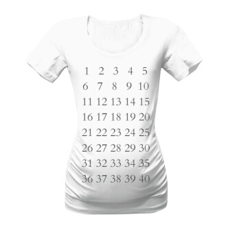 Tričko s potiskem Těhotenský kalendář
