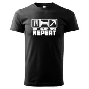 Dětské tričko Minecraft s potiskem Eat Sleep Mine Repeat