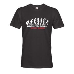 Tričko s potiskem Narozen pro grilování