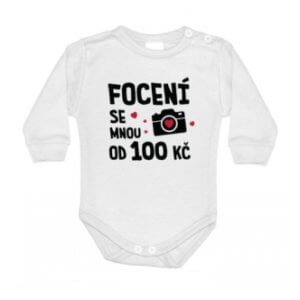 Dětské body s potiskem Focení 100 Kč