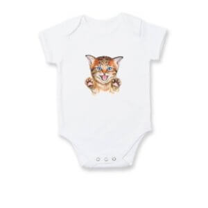 Dětské body s potiskem Kočka baf