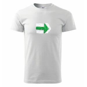 Pánské tričko s potiskem Turistická šipka zelená