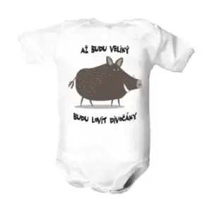 Dětské body s potiskem Budu lovit divočáky