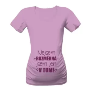 Těhotenské tričko s potiskem Nejsem rozměrná, jsem jen v tom