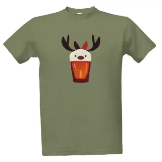 Tričko s potiskem vánoční pivní sob