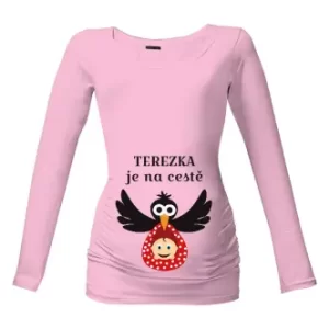 Těhotenské tričko s potiskem Mimi je na cestě