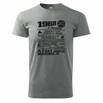 Narozeninové tričko s potiskem 1968 v kostce