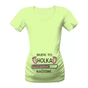 Těhotenské tričko s potiskem Bude to holka