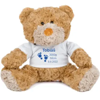 Medvídek s potiskem jména miminka