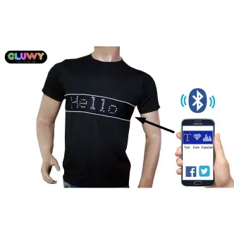 Svítící tričko s programovatelným textem