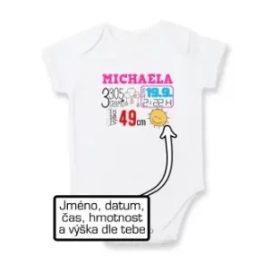 Dětské body s potiskem k narození holčičky