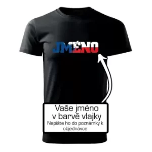 Tričko s potiskem nápis v barvě vlajky