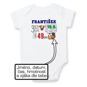 Dětské body s potiskem k narození chlapečka