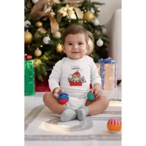 Dětské body s potiskem Vánoční medvídek