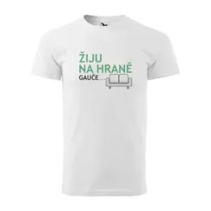 Tričko s potiskem Žiju na hraně gauče