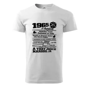 Narozeninové tričko s potiskem 1965 v kostce