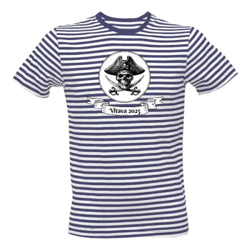 Pruhované tričko s potiskem Vodácký pirát