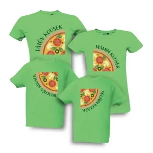 Trička s potiskem Rodinná pizza
