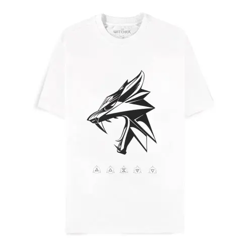 Tričko s potiskem Zaklínač Vlčí hlava a runy