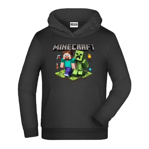 Dětská mikina Minecraft s potiskem Steve a Creeper
