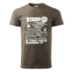 Narozeninové tričko s potiskem 1986 v kostce