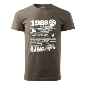Narozeninové tričko s potiskem 1986 v kostce