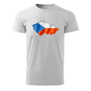Tričko s potiskem Česká vlajka v obrysu republiky