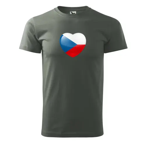 Triko s českou vlajkou ve tvaru srdce Tričko s potiskem České srdce – vlajka
