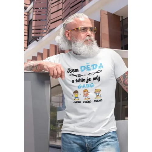 Tričko s potiskem Dědův gang